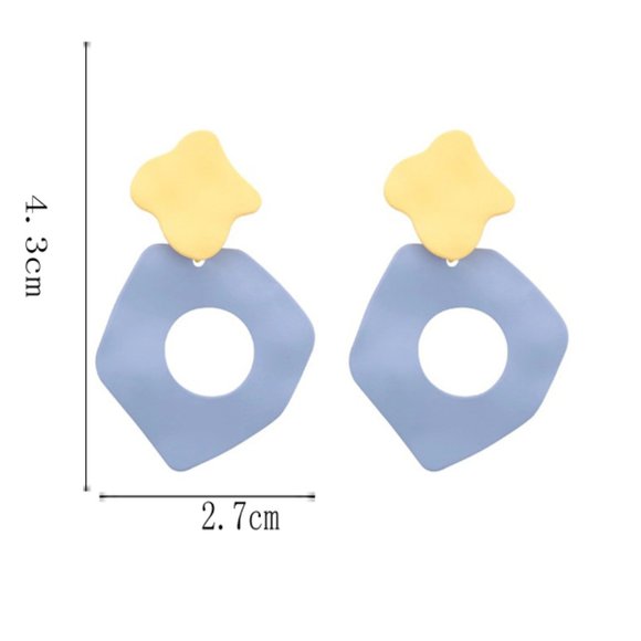 ❤️🔥𝕤𝕒𝕝𝕖❤️🔥🦋last pair 💖polygon blue art earrings - Picture 6 of 6